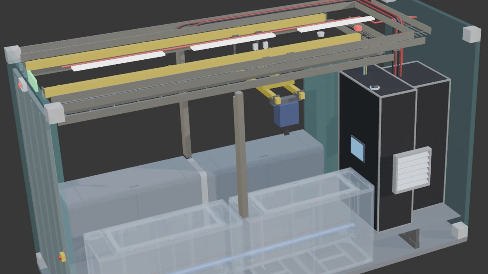 I200C20 immersion compute bay cutaway with four A32 tanks